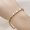 Pulsera Tennis 03.283.0454.07 Oro Laminado, con Zirconia Cubica Blanca, Pulido, Dorado
