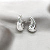 Arete Dormilona 02.395.0047 Plata Rodinada, Diseño de Gota, Pulido, Plateado