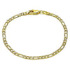 Pulsera Básica 5.222.017.07 Oro Laminado, Diseño de Figaro, Diamantado, Dorado