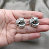 Arete Dormilona 02.395.0050 Plata Rodinada, Diseño de Nudo, Pulido, Plateado
