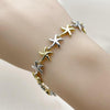 Pulsera Tennis 03.341.0244.07 Oro Laminado, Diseño de Estrella, Pulido, Dos Tonos