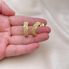 Argolla Pequeña 02.379.0079.25 Oro Laminado, Diseño de Oja, con Perla Marfil, Pulido, Dorado