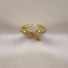 Anillo Elegante 01.341.0142 Oro Laminado, Diseño de Arco, Pulido, Dorado