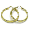 Argolla Grande 02.213.0812.60 Oro Laminado, Diseño de Hueco, Diamantado, Dorado