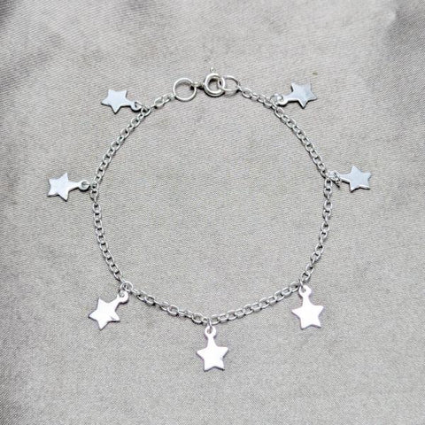 Pulsera de Dije 03.409.0165.07 Plata Rodinada, Diseño de Estrella, Pulido, Plateado