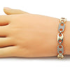 Pulsera Tennis 03.283.0479.07 Oro Laminado, Diseño de Puff Mariner, con Zirconia Cubica Blanca, Pulido, Dorado