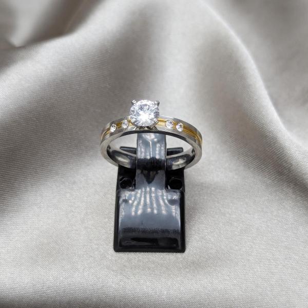 Anillo Elegante 01.63.0666.11 Acero Inoxidable, con Zirconia Cubica Blanca, Pulido, Acero