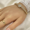 Pulsera Elegante 03.283.0195.08 Oro Laminado, Diseño de Infinito, con Micro Pave Blanca, Pulido, Dorado