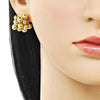 Arete Dormilona 02.282.0041 Oro Laminado, Diseño de Bola, Pulido, Dorado