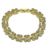 Pulsera Tennis 03.284.0060.07 Oro Laminado, Diseño de Cereza, con Micro Pave Blanca, Pulido, Dorado