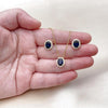 Juego de Arete y Dije de Adulto 10.156.0520 Oro Laminado, Diseño de Cluster, con Zirconia Cubica Zafiro Azul y Blanca, Pulido, Dorado