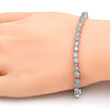 Pulsera Tennis 03.210.0019.1.08 Rodio Laminado, con Zirconia Cubica Blanca, Pulido, Rodinado
