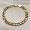Pulsera Básica 5.223.011.08 Oro Laminado, Diseño de Miami Cubana, Pulido, Dorado