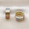 Argolla Huggie 02.156.0732.15 Oro Laminado, Pulido, Tricolor