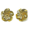 Arete Dormilona 02.282.0057 Oro Laminado, Diseño de Flor, Mate, Dorado