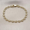 Pulsera Elegante 04.326.0006.07 Oro Laminado, Diseño de Puff Mariner, Pulido, Dorado