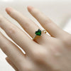 Anillo Multi Piedra 01.196.0031 Oro Laminado, Diseño de Corazon, con Zirconia Cubica Verde y Micro PaveBlanca, Pulido, Dorado