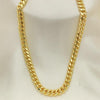 Gargantilla Básica 04.156.0466.16 Oro Laminado, Diseño de Miami Cubana, con Micro Pave Blanca, Pulido, Dorado
