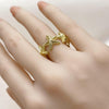 Anillo Elegante 01.341.0173 Oro Laminado, Diseño de Estrella, Pulido, Dorado