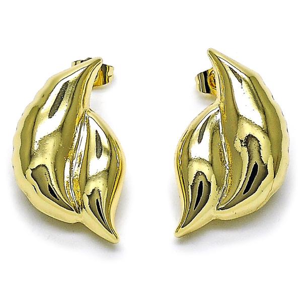 Arete Dormilona 02.428.0050 Oro Laminado, Diseño de Hueco, Pulido, Dorado