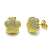 Arete Dormilona 02.202.0006 Oro Laminado, Diseño de Flor, Mate, Dorado