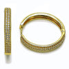 Argolla Huggie 02.195.0356.30 Oro Laminado, con Zirconia Cubica Blanca, Pulido, Dorado