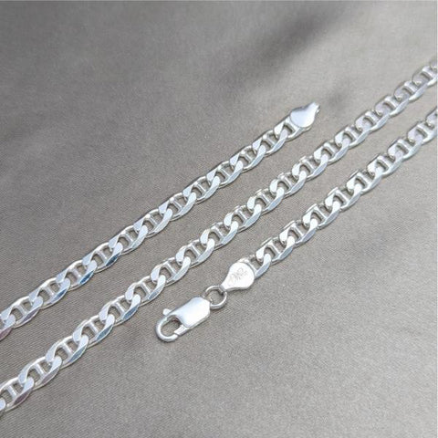 Pulsera Básica 04.420.0019.09 Plata Rodinada, Diseño de Mariner, Pulido, Plateado