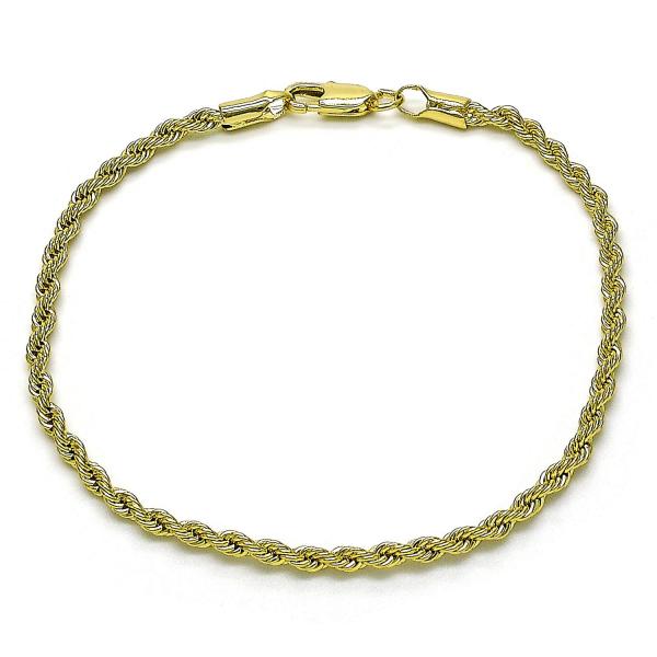 Pulsera Básica 5.222.036.07 Oro Laminado, Diseño de Rope, Pulido, Dorado