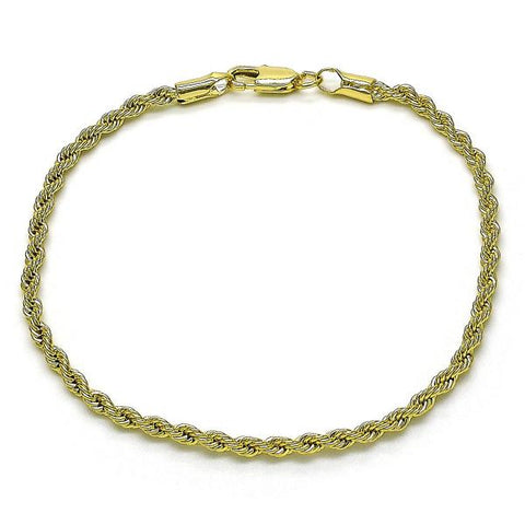 Pulsera Básica 5.222.036.07 Oro Laminado, Diseño de Rope, Pulido, Dorado