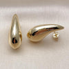 Arete Dormilona 02.428.0039 Oro Laminado, Diseño de Gota y Hueco, Diseño de Gota, Pulido, Dorado