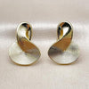 Arete Dormilona 02.156.0713 Oro Laminado, Diseño de Infinito y Concha, Diseño de Infinito, Diamantado, Dorado