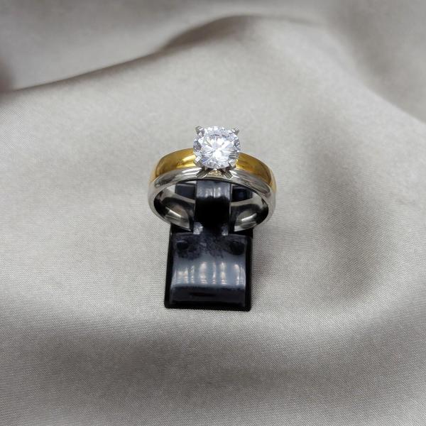 Anillo Elegante 01.63.0660.10 Acero Inoxidable, con Zirconia Cubica Blanca, Pulido, Dorado