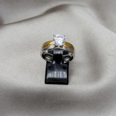 Anillo Elegante 01.63.0660.10 Acero Inoxidable, con Zirconia Cubica Blanca, Pulido, Dorado