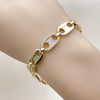 Pulsera Tennis 03.283.0479.07 Oro Laminado, Diseño de Puff Mariner, con Zirconia Cubica Blanca, Pulido, Dorado