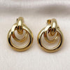 Arete Dormilona 02.282.0043 Oro Laminado, Diseño de Hueco y Nudo, Diseño de Hueco, Pulido, Dorado