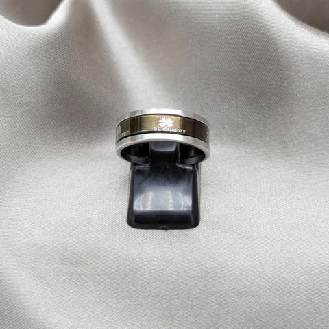 Anillo de Hombre 01.63.0657.06 Acero Inoxidable, Diseño de Trebol de Cuatro Hojas y Triple, Diseño de Trebol de Cuatro Hojas, Esmaltado Marron, Acero