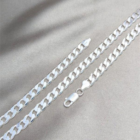 Pulsera con Placa 04.420.0027.09 Plata Rodinada, Diseño de Cubana, Pulido, Plateado