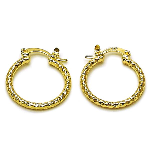 Argolla Pequeña 02.170.0296.1.20 Oro Laminado, Diamantado, Dorado