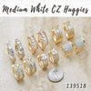 Kit Surtido de 35 Argollas Huggies Medianas con Zirconia Blanca de Oro Laminado al por mayor — SKU 139518