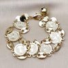 Pulsera Elegante 03.331.0323.08 Oro Laminado, Diseño de Puff Mariner, Diamantado, Tricolor