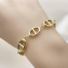 Pulsera Elegante 03.213.0384.07 Oro Laminado, Diseño de Puff Mariner y Mariner, Diseño de Puff Mariner, Pulido, Dorado