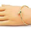Aro Individual 07.170.0073 Oro Laminado, Diseño de Gota, Pulido, Dorado