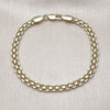 Pulsera Básica 03.213.0354.07 Oro Laminado, Diseño de Bismarco, Pulido, Tricolor