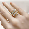 Anillo Multi Piedra 01.266.0071 Oro Laminado, con Zirconia Cubica Blanca, Pulido, Dorado