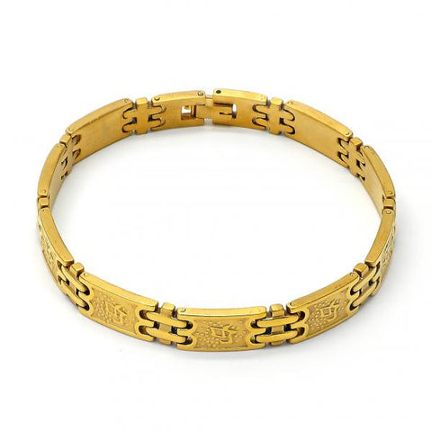 Pulsera Solida 03.63.1417.08 Acero Inoxidable, Mate, Dorado