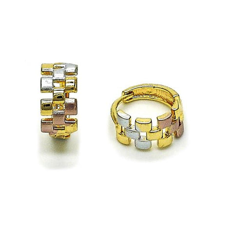 Argolla Huggie 02.196.0220.14 Oro Laminado, Pulido, Tricolor