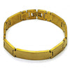 Pulsera Solida 03.114.0385.4.08 Acero Inoxidable, Diseño de Cruz, Pulido, Dorado