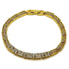 Pulsera Elegante 03.283.0506.07 Oro Laminado, Diseño de Llave Griega, con Zirconia Cubica Blanca, Pulido, Dorado
