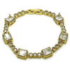 Pulsera Tennis 03.283.0461.07 Oro Laminado, con Zirconia Cubica Blanca, Pulido, Dorado