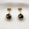 Arete Dormilona 02.342.0360 Oro Laminado, Diseño de Bola, con Zirconia Cubica Negro, Pulido, Dorado